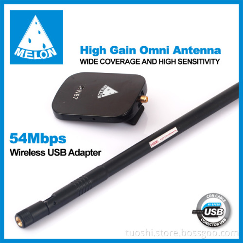 clipper Melon N87 802.11b/g, RTL8187L Chipset 54Mbps wireless adapter 10 dBi detachable antenna
